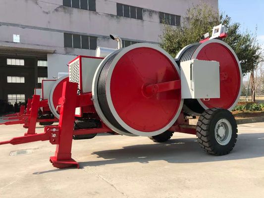 हेडलाइन स्ट्रिंगिंग उपकरण अधिकतम अंतराल तनाव 2x50kN हाइड्रोलिक तनाव मशीन